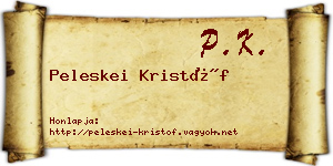 Peleskei Kristóf névjegykártya
